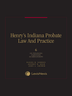 cover image of Henry's Indiana Probate Law and Practice